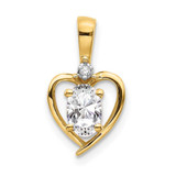 Image of 14K Yellow Gold Diamond & White Topaz Pendant XBS493