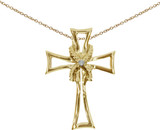 Image of 14K Yellow Gold Diamond Cross Pendant (Chain NOT included) (CM-P8722)