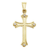 Image of 14K Yellow Gold Diamond Cross Pendant (Chain NOT included) (CM-P9100)