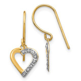 Image of 20mm 14K Yellow Gold Diamond Fascination Heart Earrings