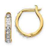 Image of 13mm 14K Yellow Gold Diamond Fascination Round Hinged Hoop Earrings DF177
