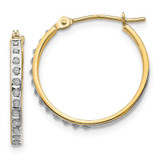Image of 20mm 14K Yellow Gold Diamond Fascination Round Hinged Hoop Earrings DF242