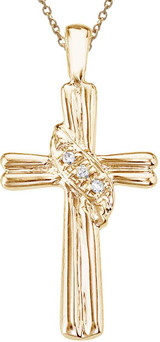 Image of 14K Yellow Gold Diamond Fashion Cross Pendant (Chain NOT included)
