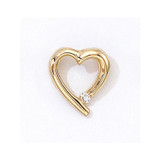 Image of 14K Yellow Gold Diamond Heart Pendant (Chain NOT included) (CM-P7282)