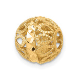 Image of 14K Yellow Gold Diamond-cut Ball Chain Slide Pendant