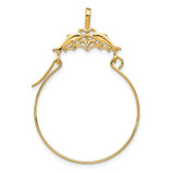 Image of 14K Yellow Gold Double Dolphins Charm Holder Pendant
