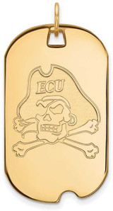 Image of 14K Yellow Gold East Carolina University Large Dog Tag by LogoArt