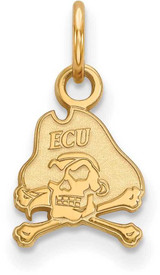Image of 14K Yellow Gold East Carolina University X-Small Pendant by LogoArt (4Y001ECU)