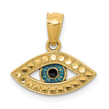 Image of 14K Yellow Gold Enameled Eye Pendant