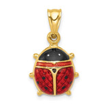 Image of 14K Yellow Gold Enameled Ladybug Pendant K261