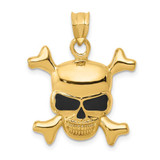 Image of 14K Yellow Gold Enameled Skull Pendant