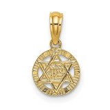 Image of 14K Yellow Gold Engraved Star Of David Pendant K8387