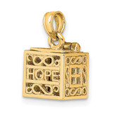 Image of 14K Yellow Gold Faith & Hope Prayer Box Pendant