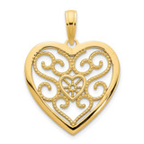 Image of 14K Yellow Gold Fancy Heart Pendant D5040