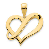 Image of 14K Yellow Gold Fancy Heart Pendant D5097