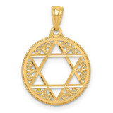 Image of 14K Yellow Gold Filigree Star Of David Pendant