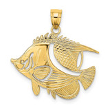Image of 14K Yellow Gold Fish Pendant K7807