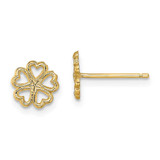 Image of 7.5mm 14K Yellow Gold Five Hearts Circle Post Earrings