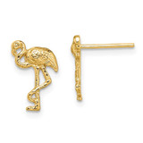 Image of 12.5mm 14K Yellow Gold Flamingo Post Earrings