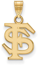 Image of 14K Yellow Gold Florida State University Small Pendant by LogoArt (4Y002FSU)