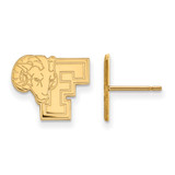 14K Yellow Gold Fordham University Small Post Earrings by LogoArt