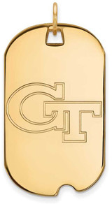 Image of 14K Yellow Gold Georgia Institute of Technology Large Dog Tag by LogoArt