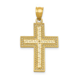 Image of 14K Yellow Gold Greek Filigree Cross Pendant