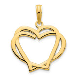 Image of 14K Yellow Gold Heart in a Heart Pendant D5058