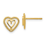 Image of 9mm 14K Yellow Gold Heart Stud Earrings S1346