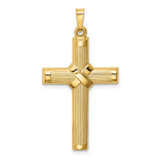 Image of 14K Yellow Gold Hollow Polished Center X Cross Pendant