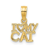 Image of 14K Yellow Gold I Heart My Cat Pendant D4233