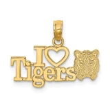 Image of 14K Yellow Gold I Heart Tigers w/ Tiger Head Pendant