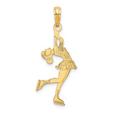 Image of 14K Yellow Gold Ice Skater Turning Pendant