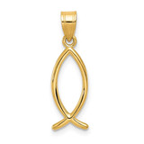 Image of 14K Yellow Gold Ichthys Fish Pendant XR452