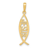 Image of 14K Yellow Gold Ichthys Fish w/ Jesus Pendant