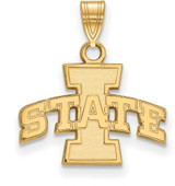 Image of 14K Yellow Gold Iowa State University Small Pendant by LogoArt (4Y002IAS)