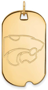 Image of 14K Yellow Gold Kansas State University Large Dog Tag by LogoArt