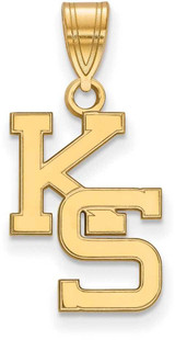 Image of 14K Yellow Gold Kansas State University Medium Pendant by LogoArt (4Y045KSU)