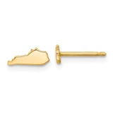 Image of 14K Yellow Gold Kentucky KY Small State Stud Earrings