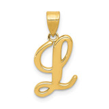 Image of 14K Yellow Gold L Script Initial Pendant