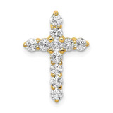 Image of 14k Yellow Gold Lab Grown Diamond SI1/SI2 GHI Cross Pendant 4951