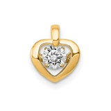 Image of 14k Yellow Gold Lab Grown Diamond SI1/SI2 GHI Heart Pendant 4833