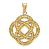 Image of 14K Yellow Gold Large Celtic Eternity Knot Circle Pendant