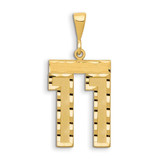 Image of 14K Yellow Gold Large Shiny-Cut Number 11 Pendant