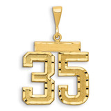Image of 14K Yellow Gold Large Shiny-Cut Number 35 Pendant