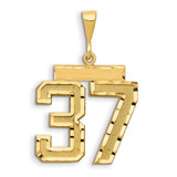 Image of 14K Yellow Gold Large Shiny-Cut Number 37 Pendant