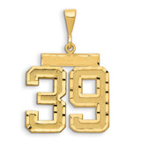 Image of 14K Yellow Gold Large Shiny-Cut Number 39 Pendant