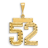 Image of 14K Yellow Gold Large Shiny-Cut Number 52 Pendant