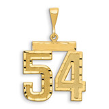 Image of 14K Yellow Gold Large Shiny-Cut Number 54 Pendant