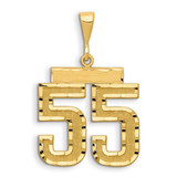 Image of 14K Yellow Gold Large Shiny-Cut Number 55 Pendant
